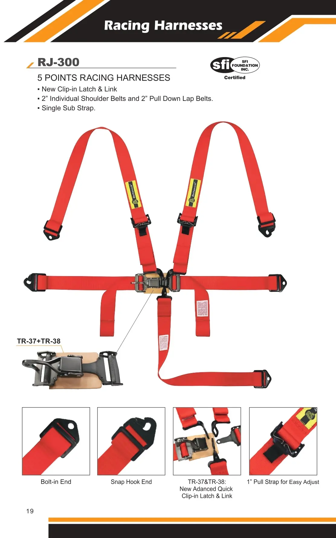 SFI 5-Point Racing Harness RJ-300 - Beltenick