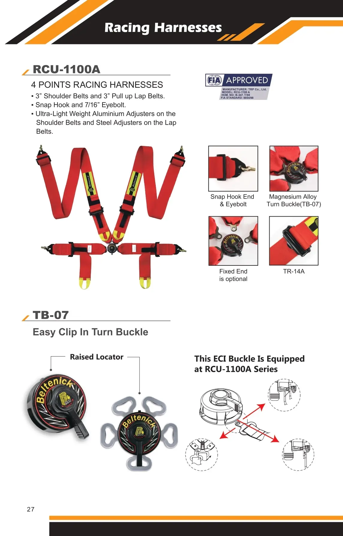 FIA 4-Point Racing Harness RCU-1100A - Beltenick