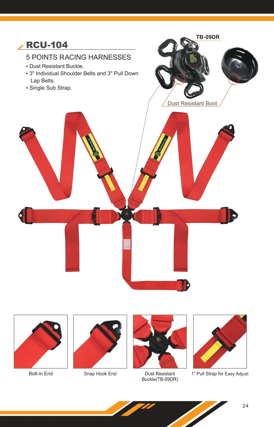 SFI 5-Point Racing Harness RCU-104 - Beltenick