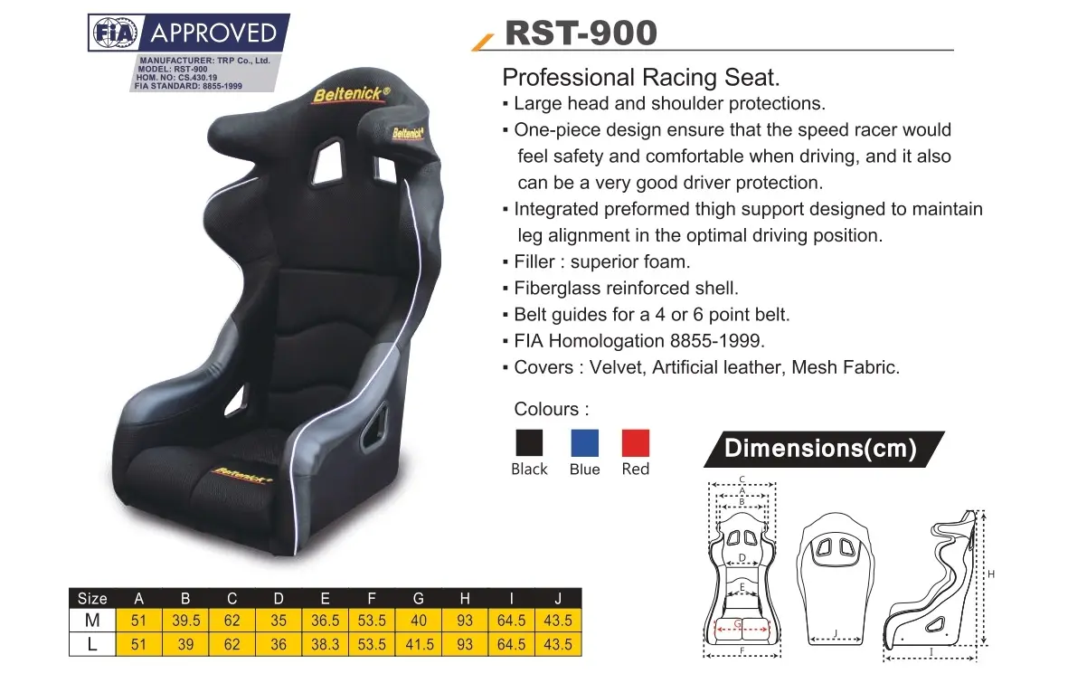 FIA Racing Seat RST-900 - Beltenick