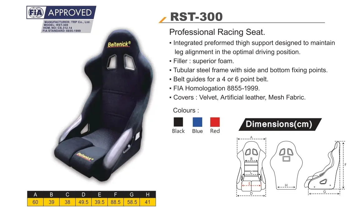 FIA Racing Seat RST-300 - Beltenick