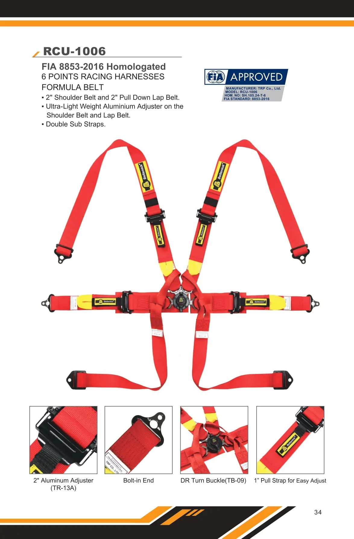 FIA 6-Point Racing Harness RCU-1006 - Beltenick