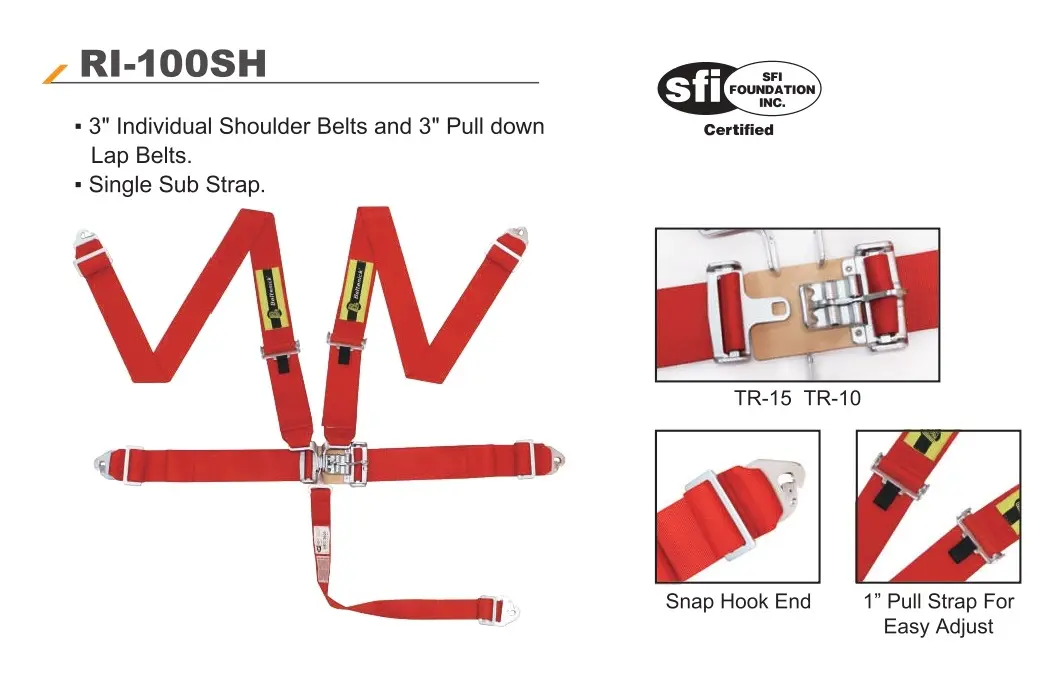 SFI 5-Point Racing Harness RI-100SH - Beltenick