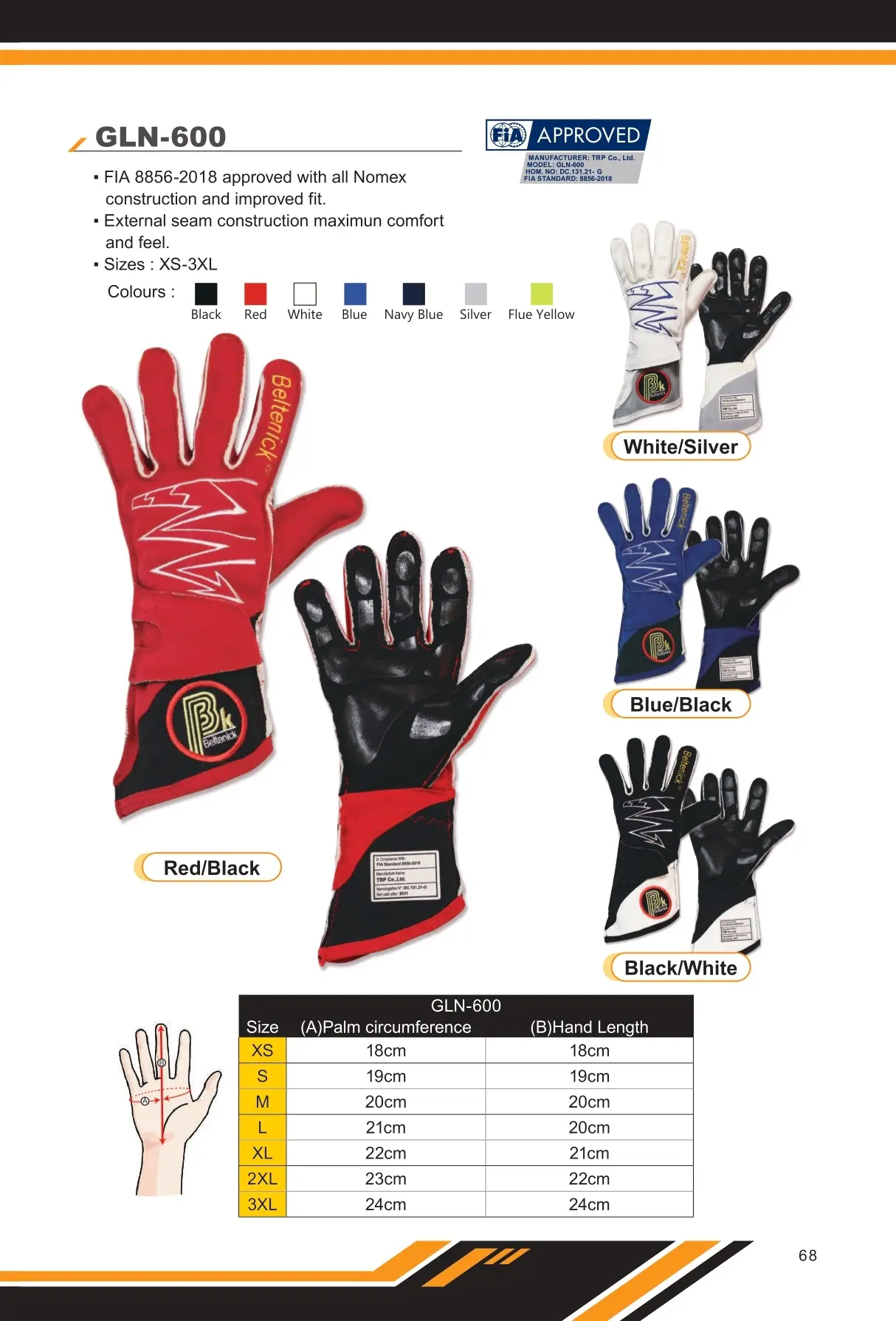 FIA Racing Gloves GLN-600 - Beltenick