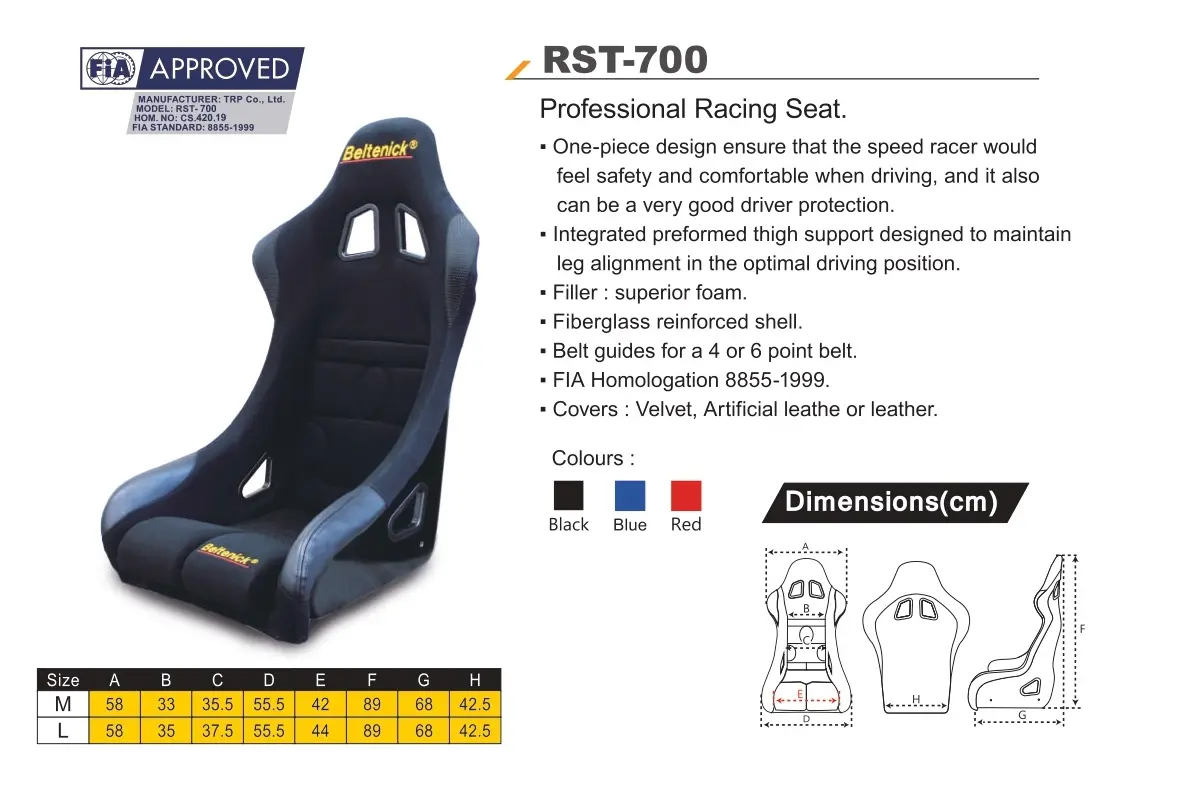 FIA Racing Seat RST-700 - Beltenick