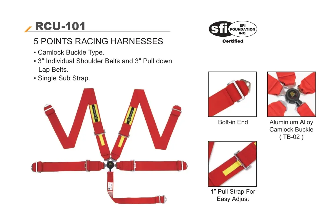 SFI 5-Point Racing Harness  RCU-101 - Beltenick