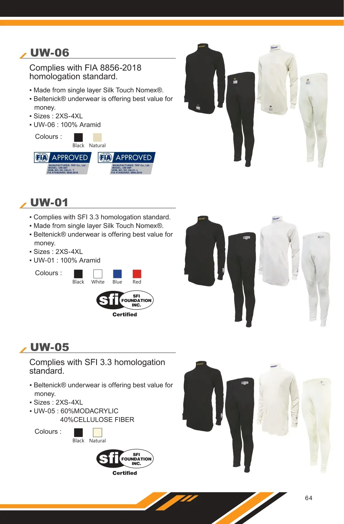 FIA and SFI Underwear - Beltenick