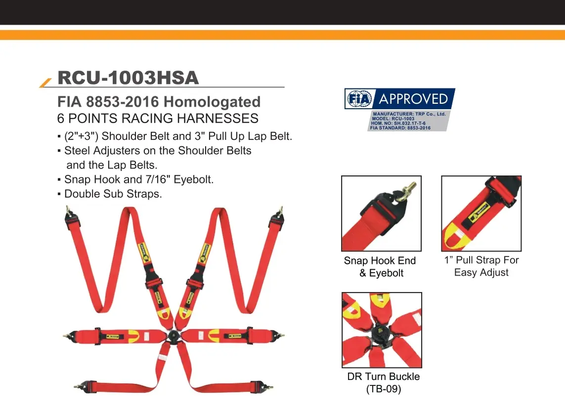 FIA 6-Point Racing Harness RCU-1003HSA - Beltenick