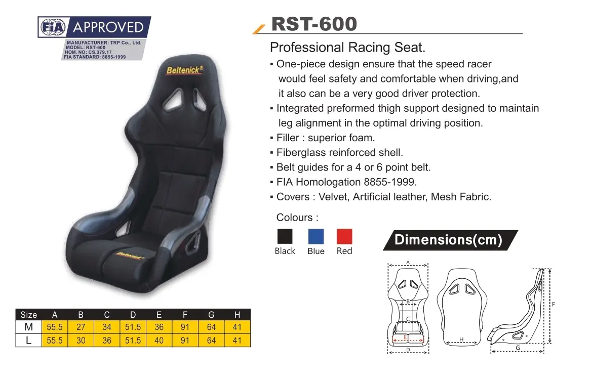 FIA Racing Seat RST-600 - Beltenick