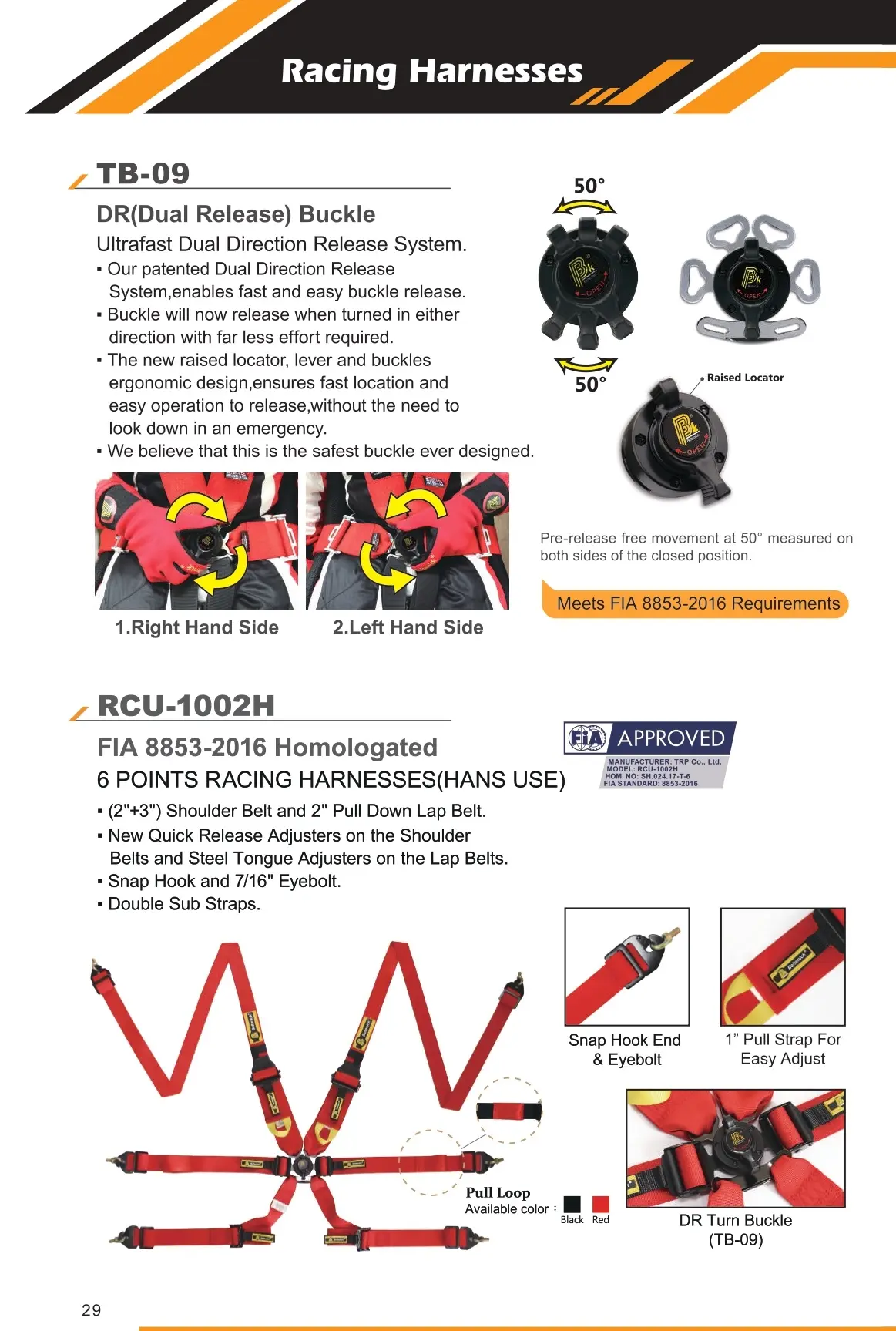 FIA 6-Point Racing Harness - RCU-1002H
