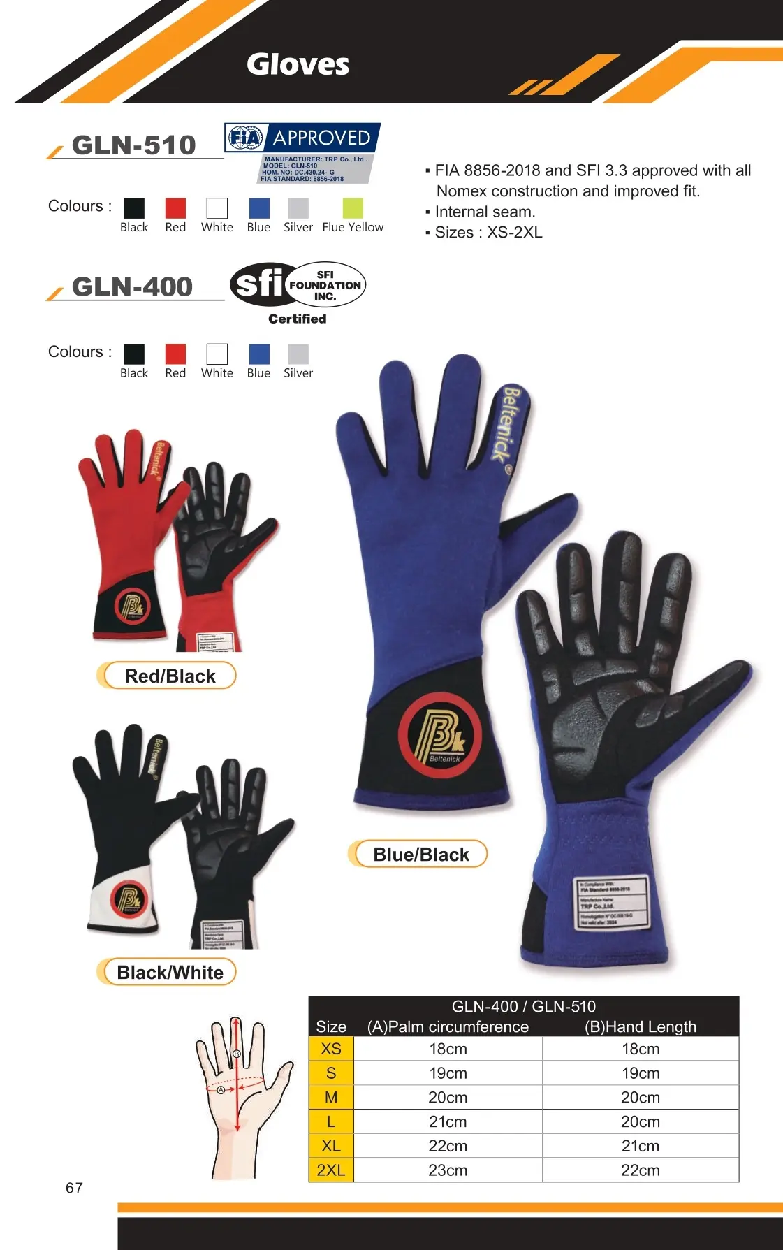 SFI Racing Gloves GLN-400 - Beltenick