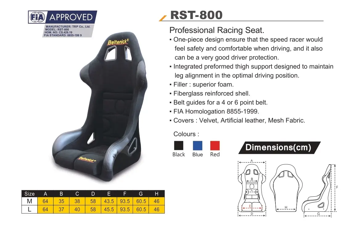 FIA Racing Seat RST-800 - Beltenick