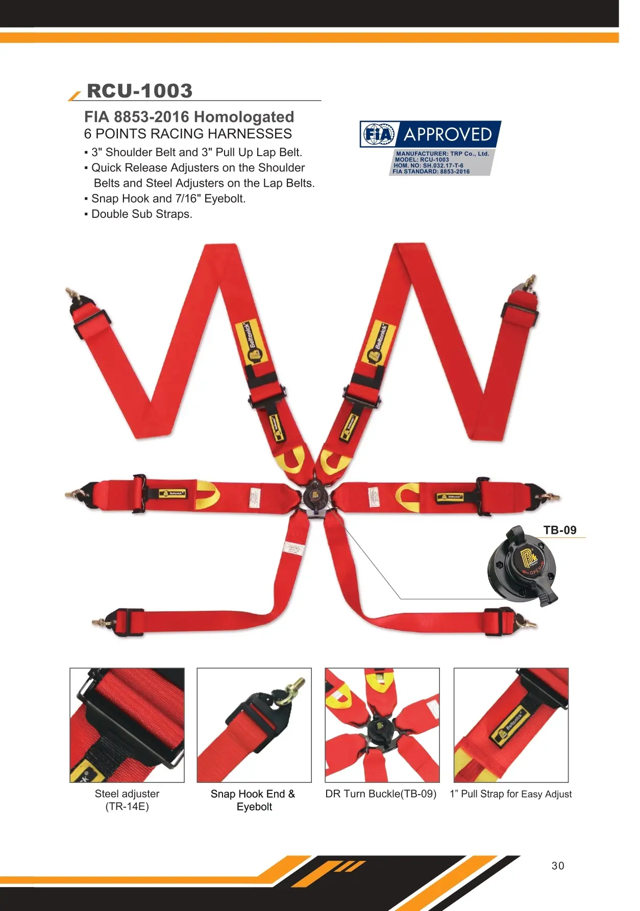 FIA 6-Point Racing Harness RCU-1003 - Beltenick